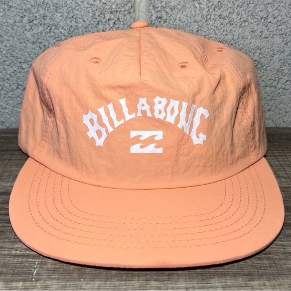 Men's Billabong Curtis Nylon‎ Water Sports Adjustable Strapback Orange Hat OSFM - Picture 1 of 3